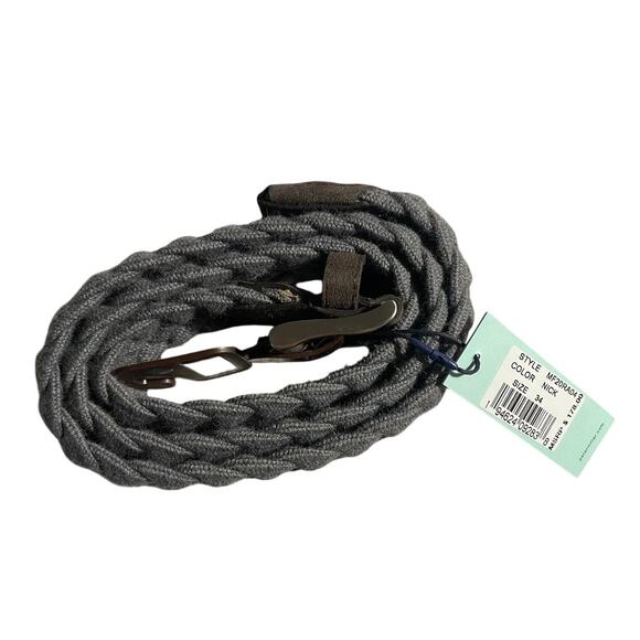 Peter Millar Woven Braid Belt – Size 34 – Nick Gray w/ Brown Suede – NWT - Picture 1 of 4
